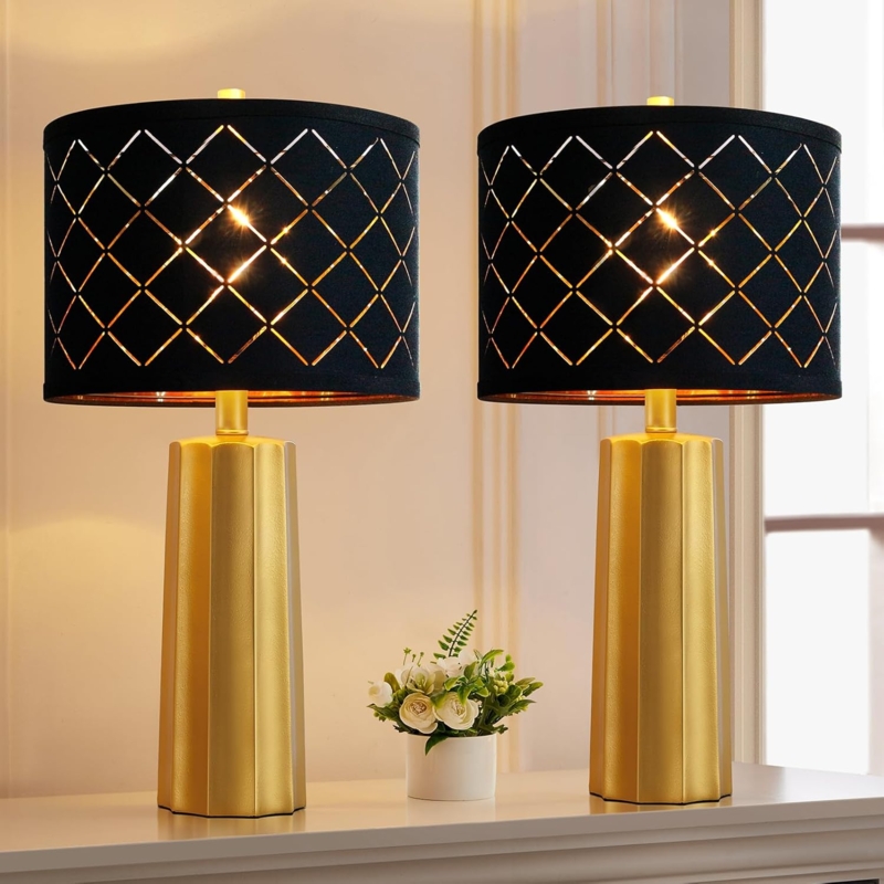 Table Lamp Circular Silhouette Polished Gold Integrated LED Minimalist