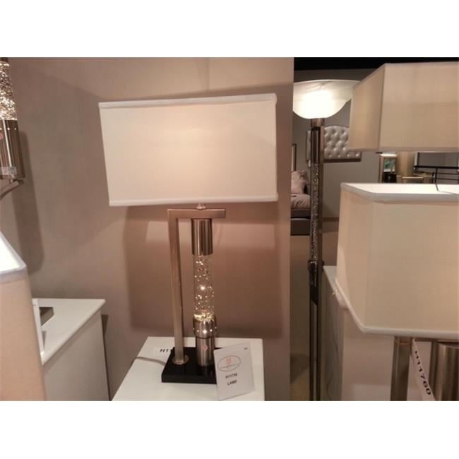 Table Lamp Dual Post Base Satin Nickel Rectangular Shade Lighting