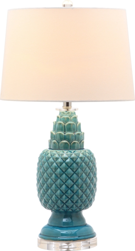 Table Lamp Gourd Base, Coastal Style, Glass Base.
