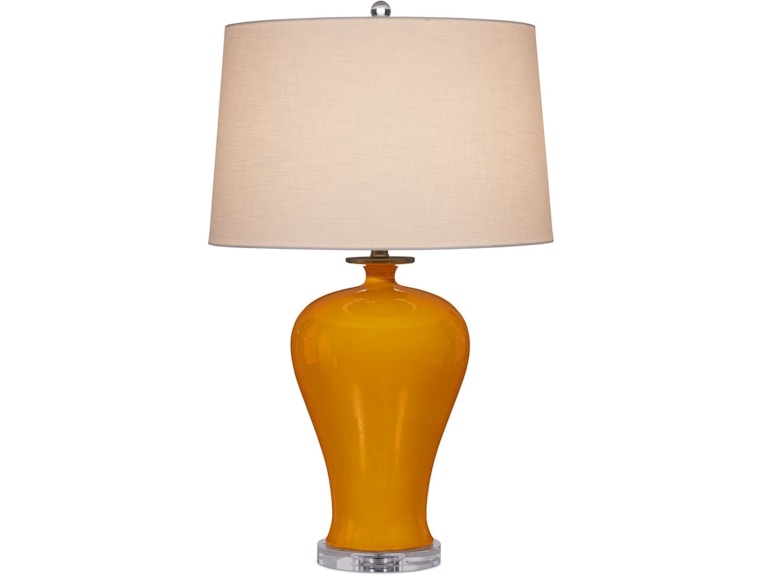 Table Lamp: Imperial Yellow Gourd, Blue and White Chinoiserie Accents.