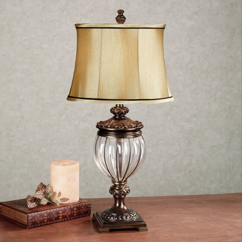 Table Lamp Industrial Caged Orb Base Antique Bronze Metallic Finish