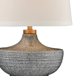 Table Lamp Pair, Matte Black Tapered Base, White Textured Drum Shades