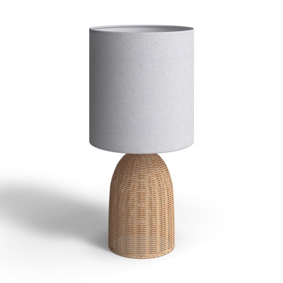 Table Lamp Rattan Bottle Base Woven Texture Coastal Bohemian Style