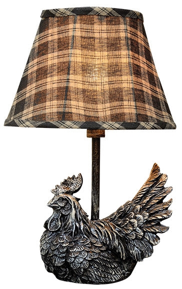 Table Lamp Rustic Farmhouse Burlap Shade Weathered Base Earthy