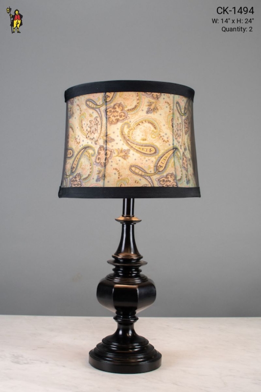 Table Lamp Sage Green Urn Base Gold Scrollwork Tiered Pedestal Stand