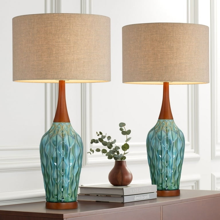Table Lamp Tapered Base, Mid-Century Style, Ceramic.