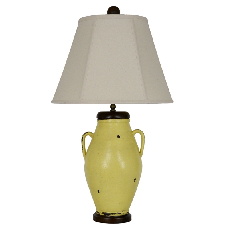 Table Lamp: Textured Geometric Embossed Ceramic Base. Coastal Style.