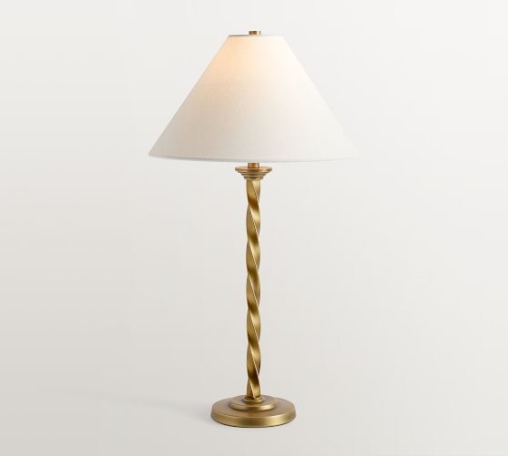 Table Lamp Twisted Metal Base Oiled Bronze Finish Transitional Style