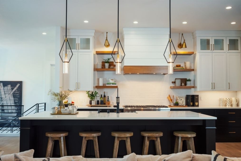 Table Lamps: Mixed Material Bases, Tapered Drum Shades Trio