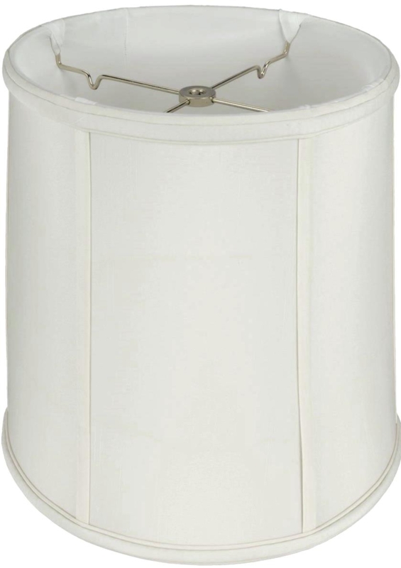 Tall Drum Lamp Shade with Vertical Ribbing in Cream