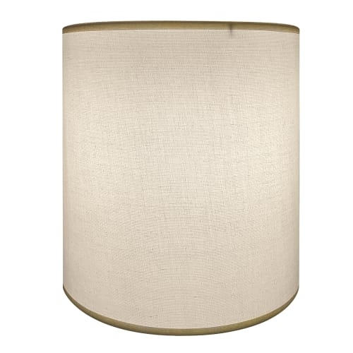 Tall Off-White Parchment Hardback Drum Lampshade, Mottled Texture.