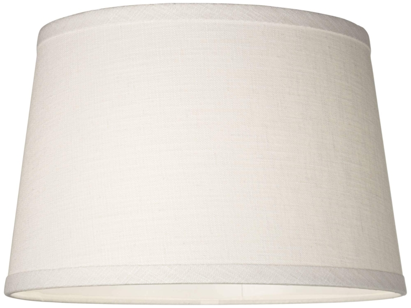 Tapered Drum Lamp Shade, Linen Texture, Neutral Fabric