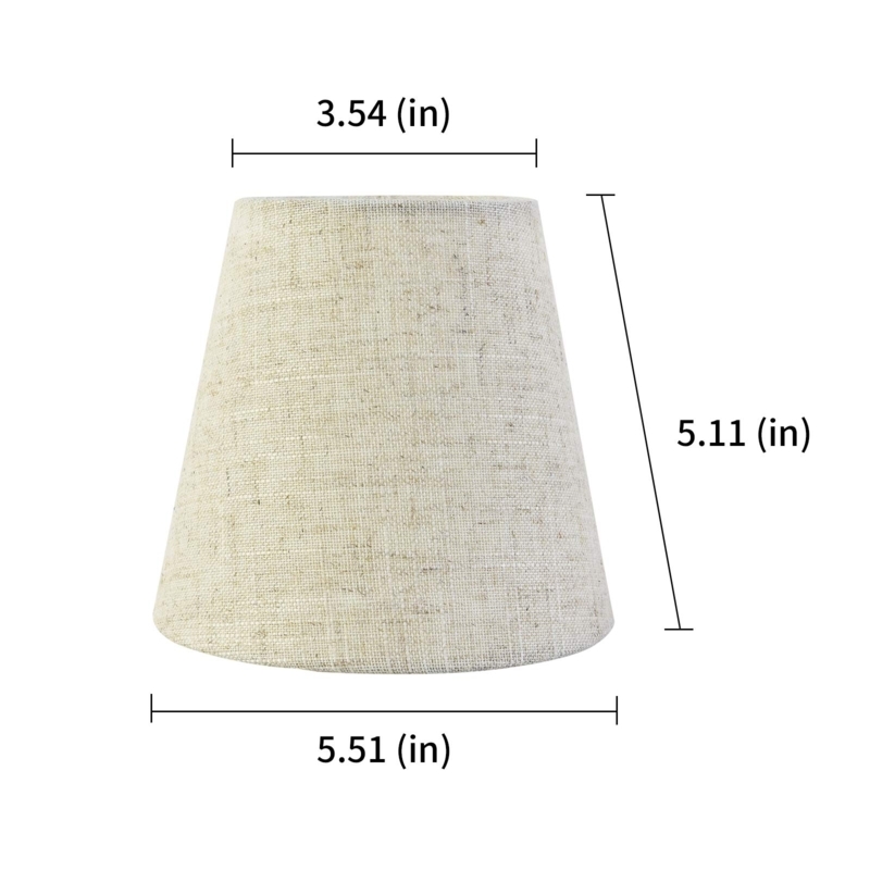 Tapered Drum Lamp Shade Set, Off-White Linen-Like Fabric, Clip-On