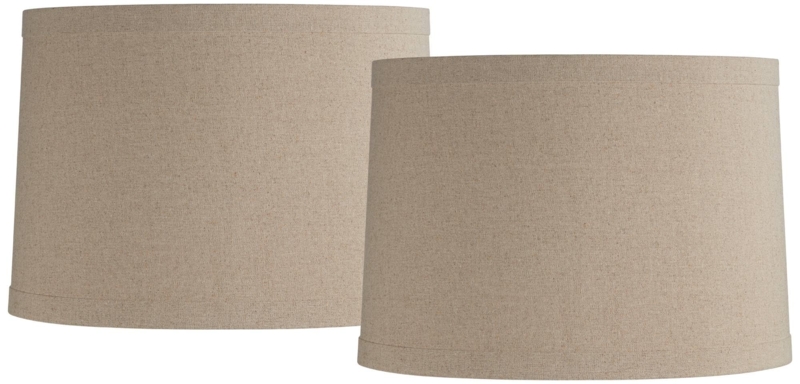 Tapered Drum Lamp Shade, Woven Texture Natural Linen Set