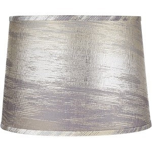 Tapered Drum Shade, Gold Geometric Pattern, Modern Fabric