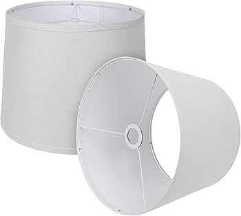 Tapered Drum Shades Set of 2, Off-White Linen Texture Fabric
