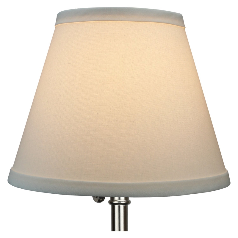Tapered Empire Lampshade, Cream Linen-Like Fabric, Clip-On Bulb Attachment.