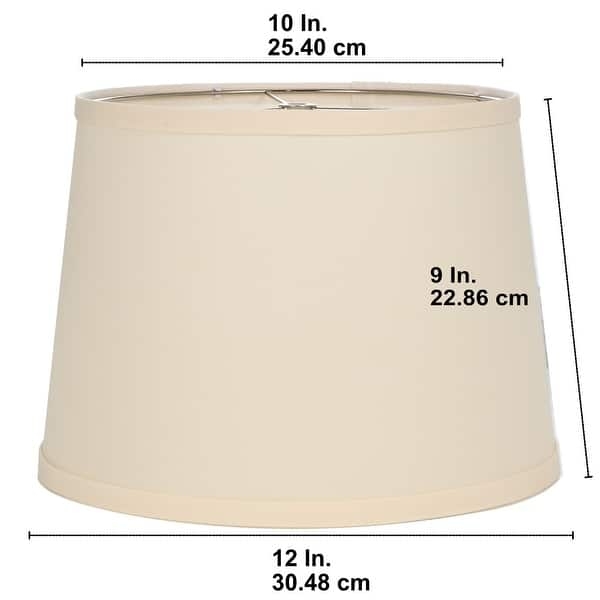 Tapered Lamp Shade, Cream Linen Empire Silhouette, Woven