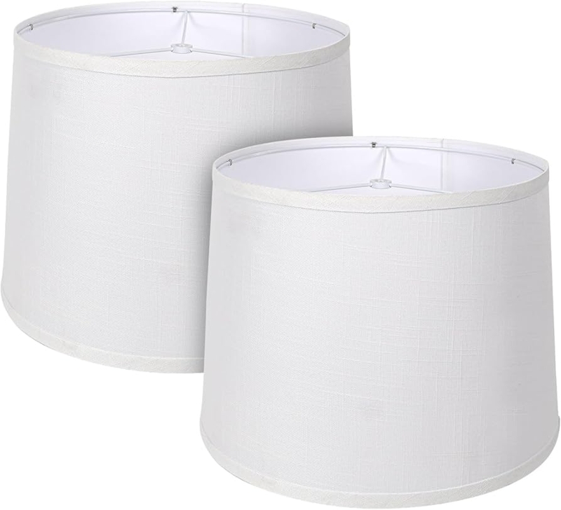 Tapered Lamp Shade, Natural Beige Woven Fabric, Spider Fitter
