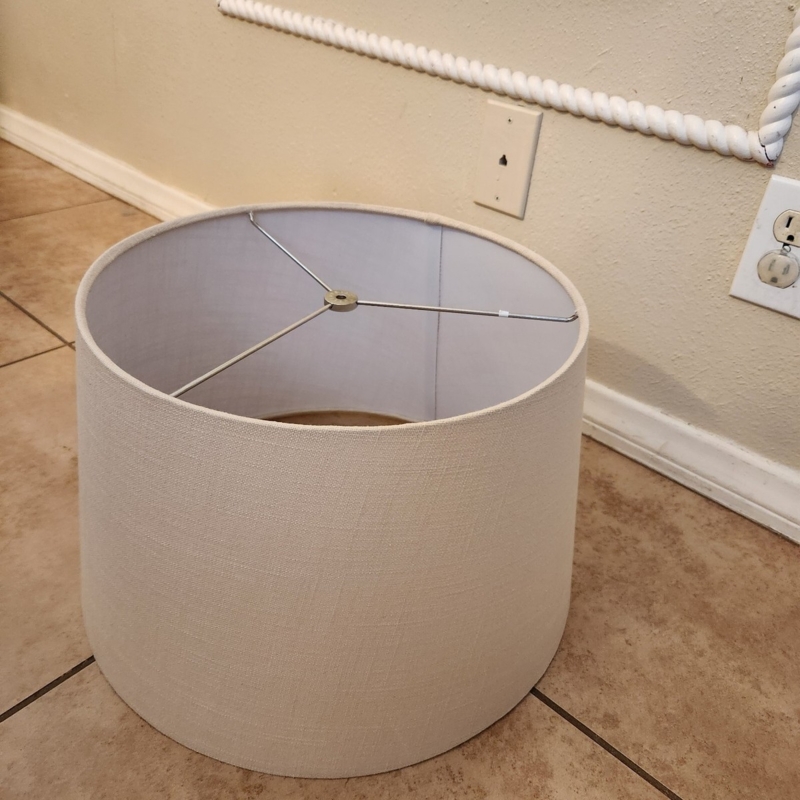 Tapered Lamp Shade with Coarse Woven Texture in Cream