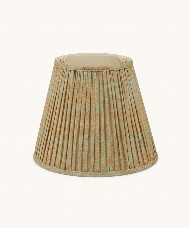 Tapered Lampshade in Pale Green Botanical Print Cotton