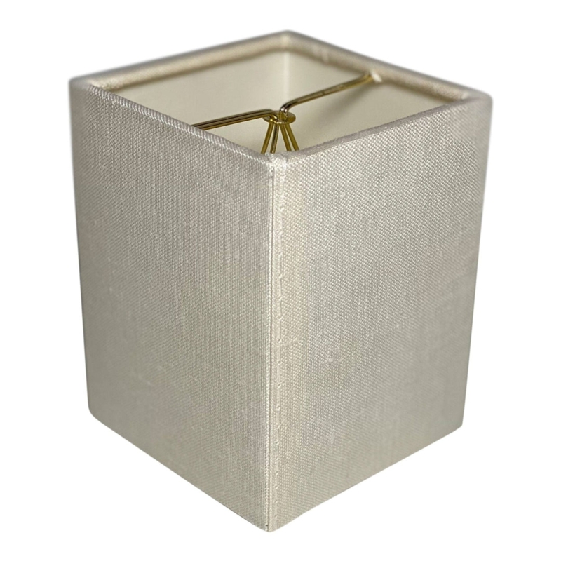 Tapered Square Lamp Shade in Cream Linen with Clip-On Fitter