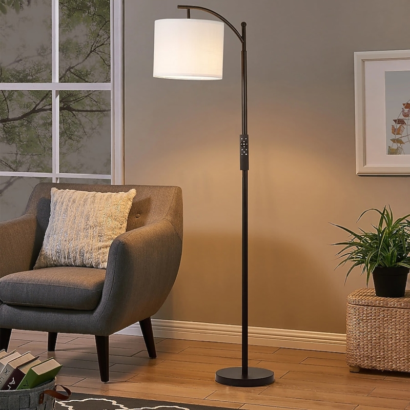 Task Floor Lamp Adjustable Gooseneck Ultra-Slim Metal Profile