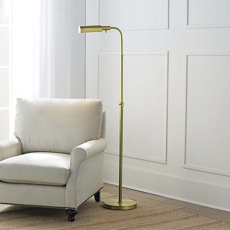 Task Floor Lamp Bronze Toned Adjustable Arm Antique Brass Classic
