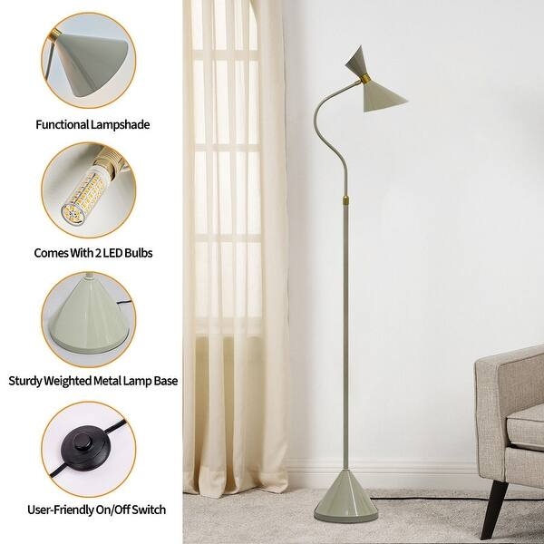 Task Floor Lamp: Matte Black Ultra Slim with Adjustable Gooseneck
