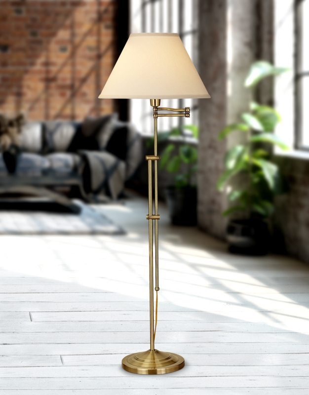 Teal Reading Nook Floor Lamp styled with Tufted Armchair