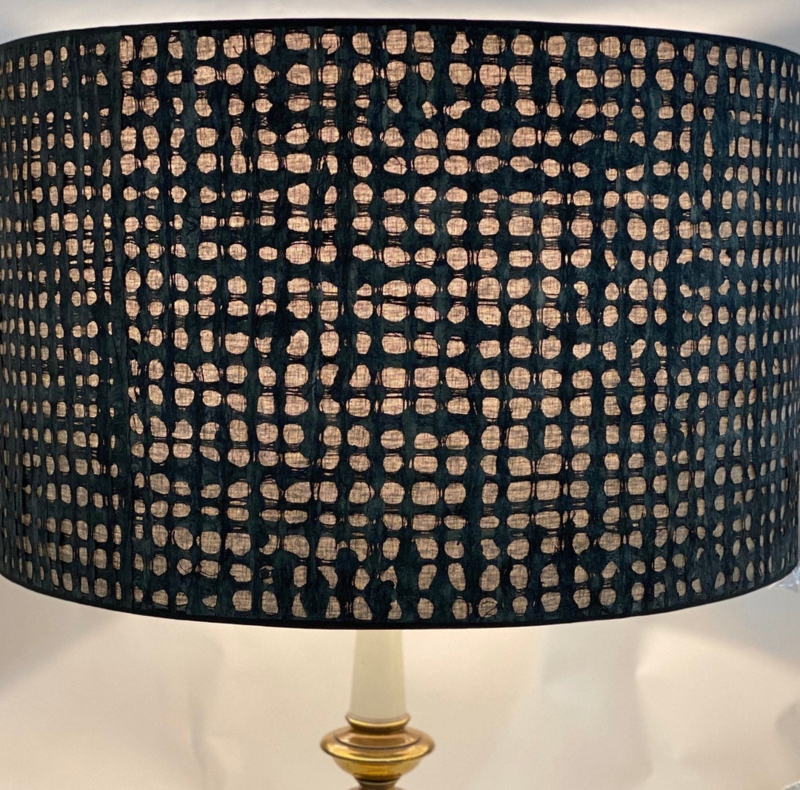 Textured Bark Lamp Shade Earthy Brown Organic Modern Drum