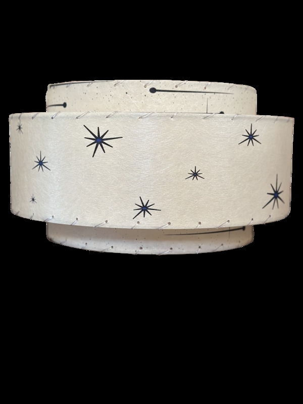 Textured Drum Lamp Shade Mottled Fibrous Fiberglass Off White