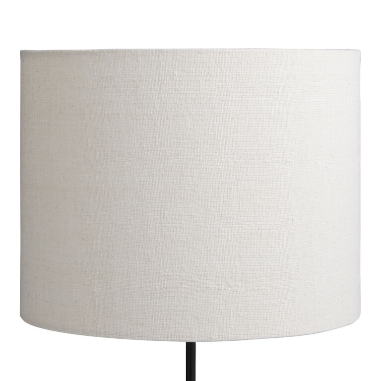 Textured Drum Shade, Soft White Linen Woven Transitional