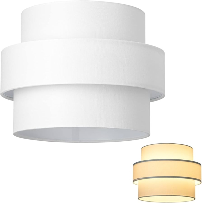 Three-Tier Drum Lamp Shade for Minimalist Pendant Lighting