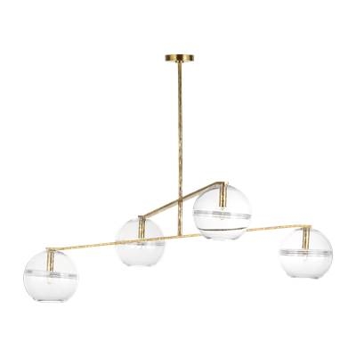 Tiered Chandelier in Polished Chrome with Faceted Drops and Beaded Chains