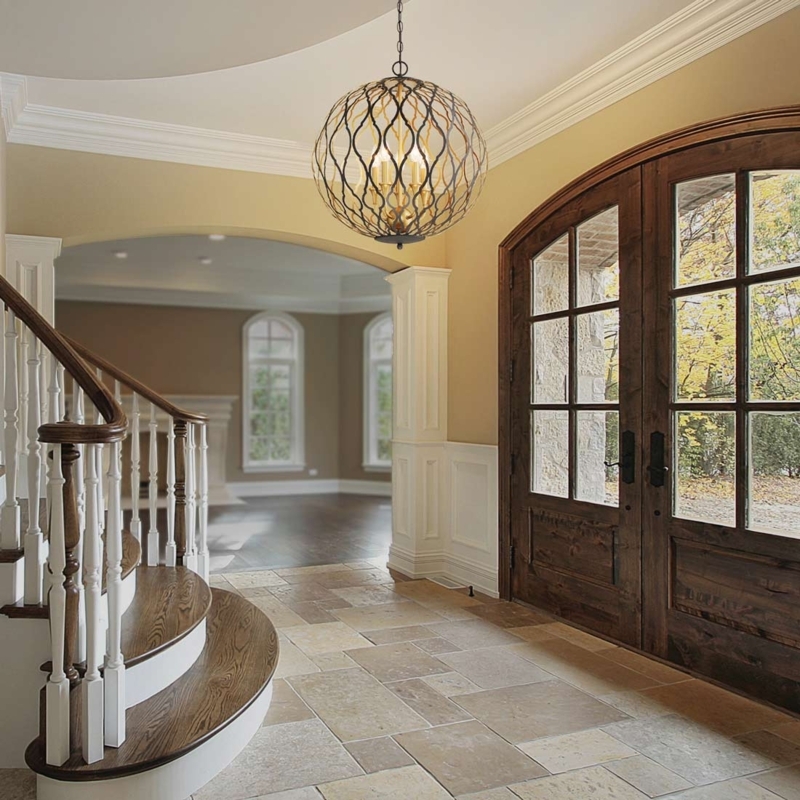 Tiered Pendant Light with Frosted Geometric Panels for Dining Room