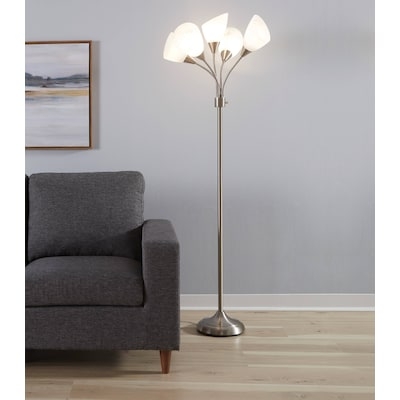 Torchiere Floor Lamp Adjustable Reading Lamps Matte Black Finish