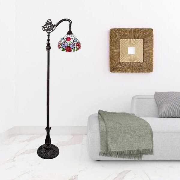 Torchiere Floor Lamp | Dimmable Switch, Dark Bronze, Upward Facing Light