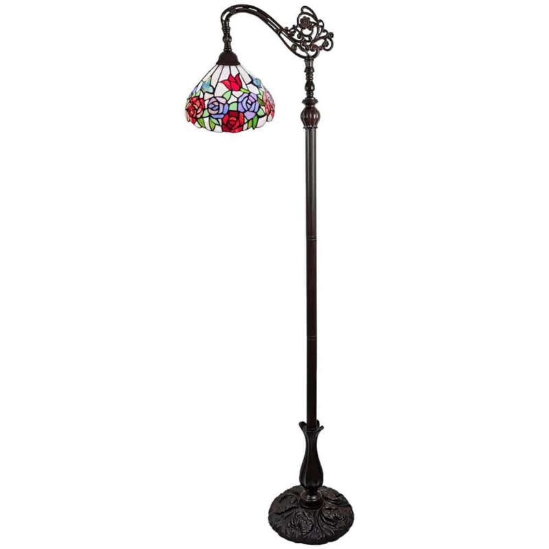 Torchiere Floor Lamp | Frosted Glass Dome Shade, Traditional Uplight