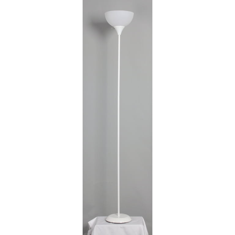Torchiere Floor Lamp: Slim Profile White Finish for Small Spaces