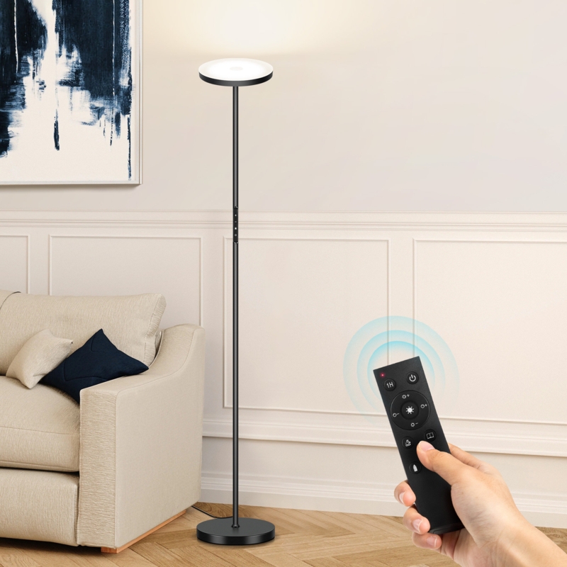 Torchiere Floor Lamp, Ultra Slim Pole LED Lighting Matte