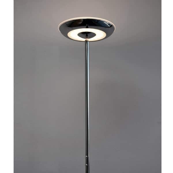 Torchiere Floor Lamp with Disk Head and Dimmable Controls, Minimalist LED