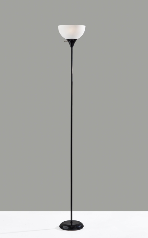 Torchiere Floor Lamp with Frosted Shade and Slim Profile