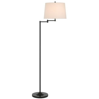 Traditional Brass Floor Lamp with Polished Finish and Cream Drum Shade