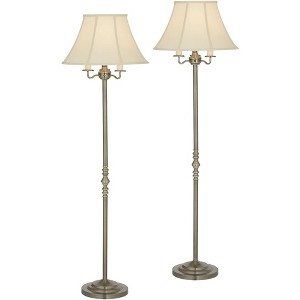 Traditional Candelabra Floor Lamp with Crystal Accents for Living Room
