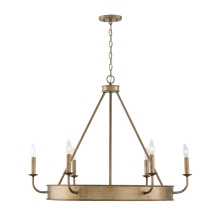 Traditional Chandelier: Multi-Tier Bronze with Tapered Cream Shades