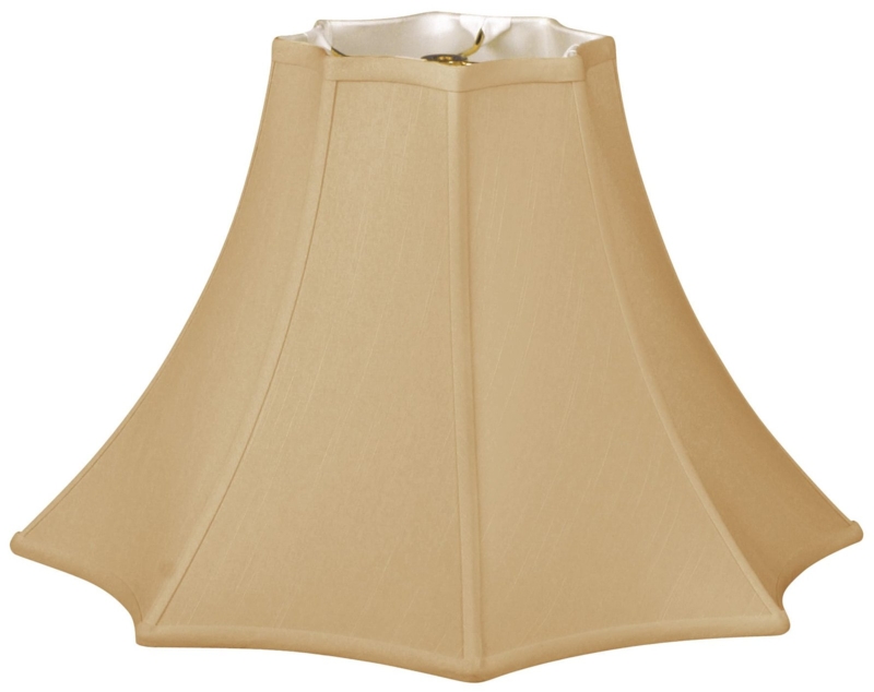 Traditional Ivory Bell Lamp Shade, Eight-Sided, Braided Trim