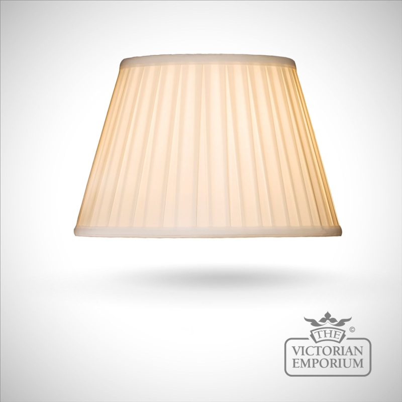 Traditional Lamp Shade: Classic Ivory Fabric with Box Pleats