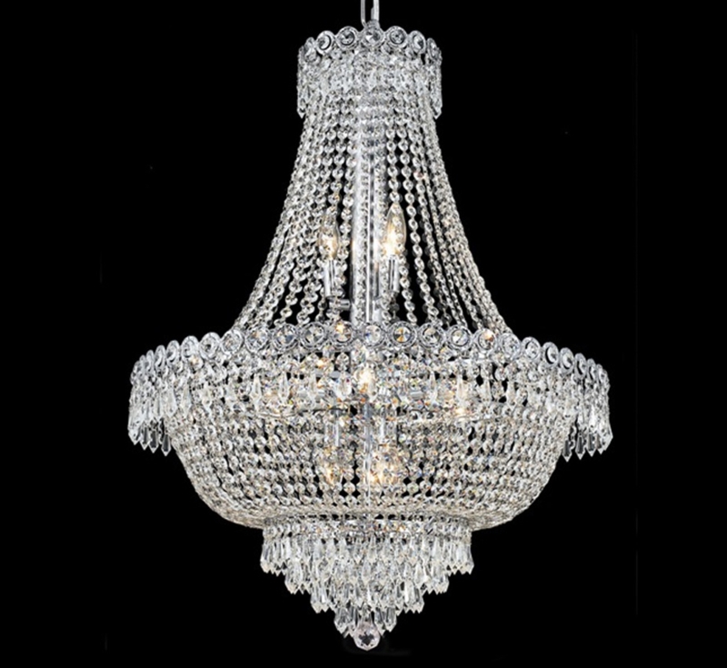 Traditional Tiered Crystal Chandelier Twelve Light Gold Finish