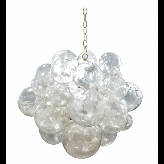 Transitional Chandelier White Bubble Clusters Tiered Frame